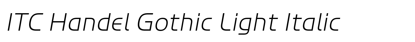 ITC Handel Gothic Light Italic